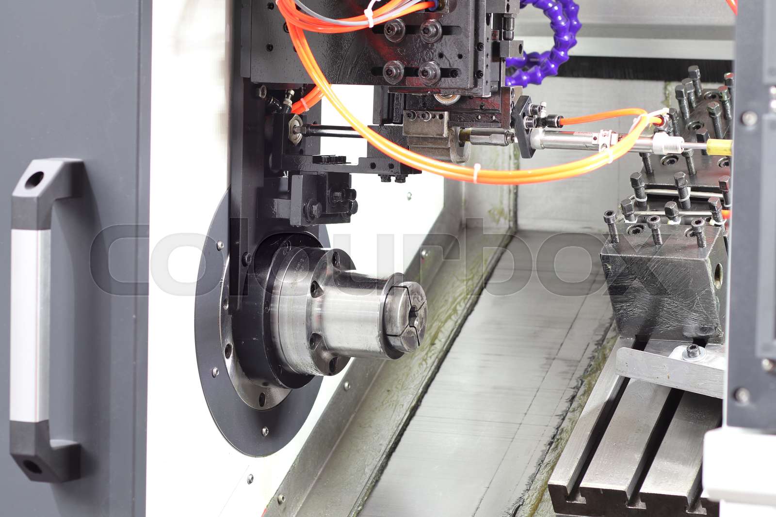 Inside Cnc Lathe Machine Stock Image Colourbox Inside Cnc Lathe Machine Stock Image Colourbox