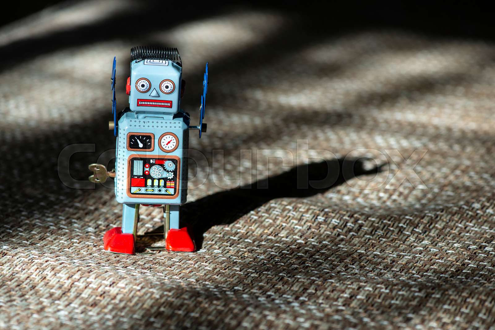 Vintage blue robot toy | Stock image | Colourbox