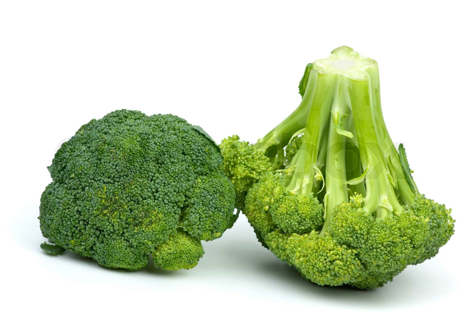 Two broccoli pieces Stock image Colourbox