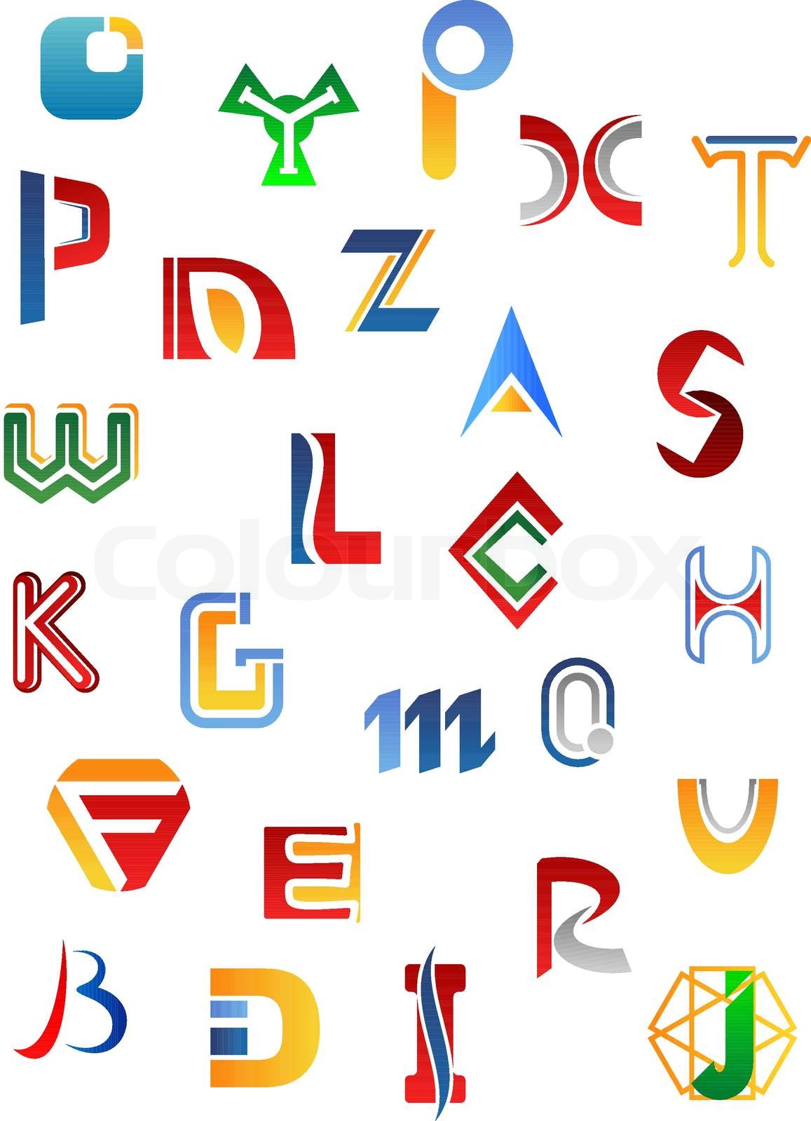 Set of alphabet symbols and letters | Stock vector | Colourbox