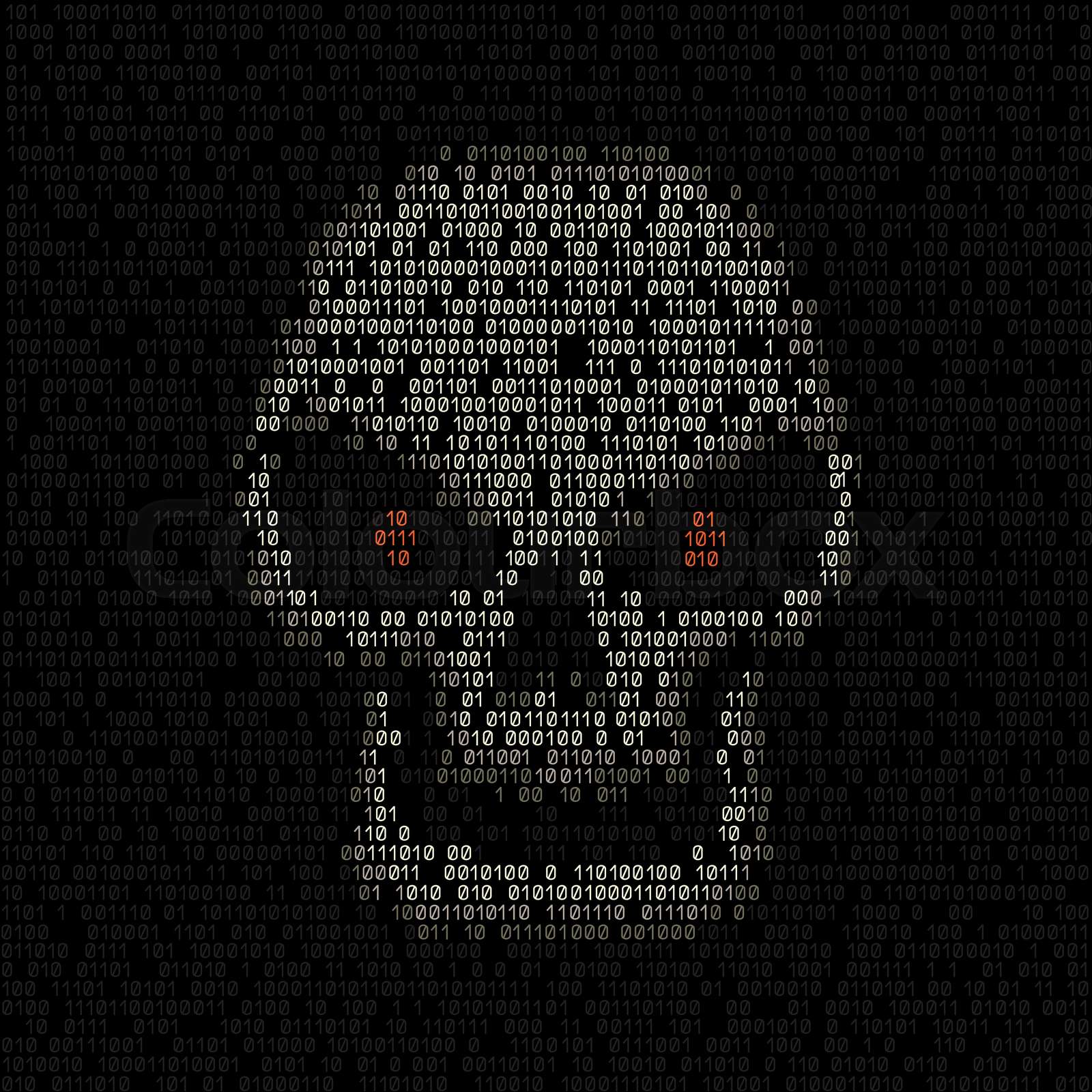 digital code hacker skull | Stock vector | Colourbox