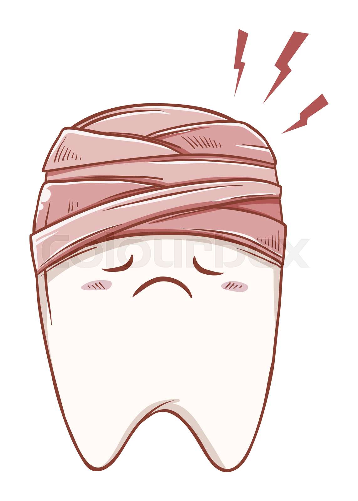 Tooth Character Wrapped in Bandage Stock vector Colourbox