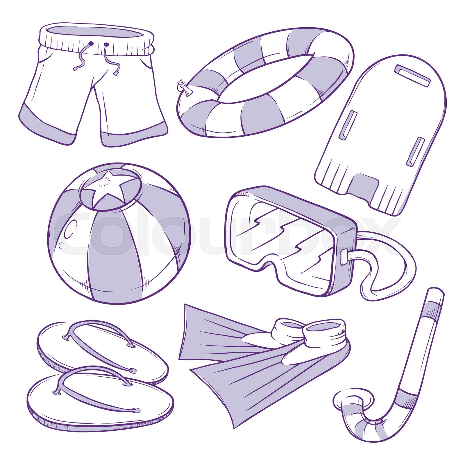 Swimming Hand drawn icon Stock vector Colourbox