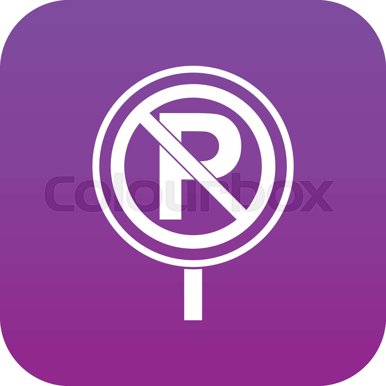 No parking sign icon digital purple Stock vector Colourbox