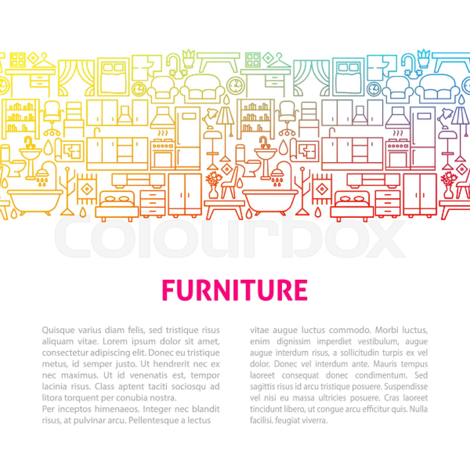 Furniture Line Design Template Stock vector Colourbox