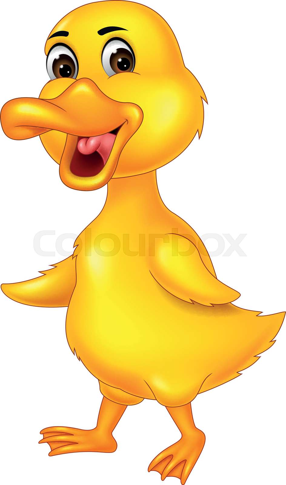Funny Yellow Duck Cartoon | Stock vector | Colourbox