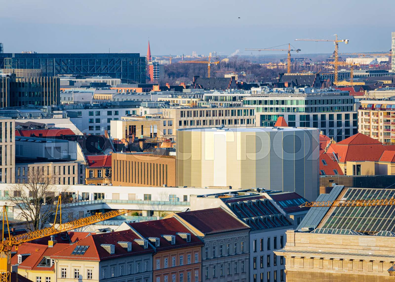 Aerial view of cityscape at City centre downtown in Berlin | Stock
