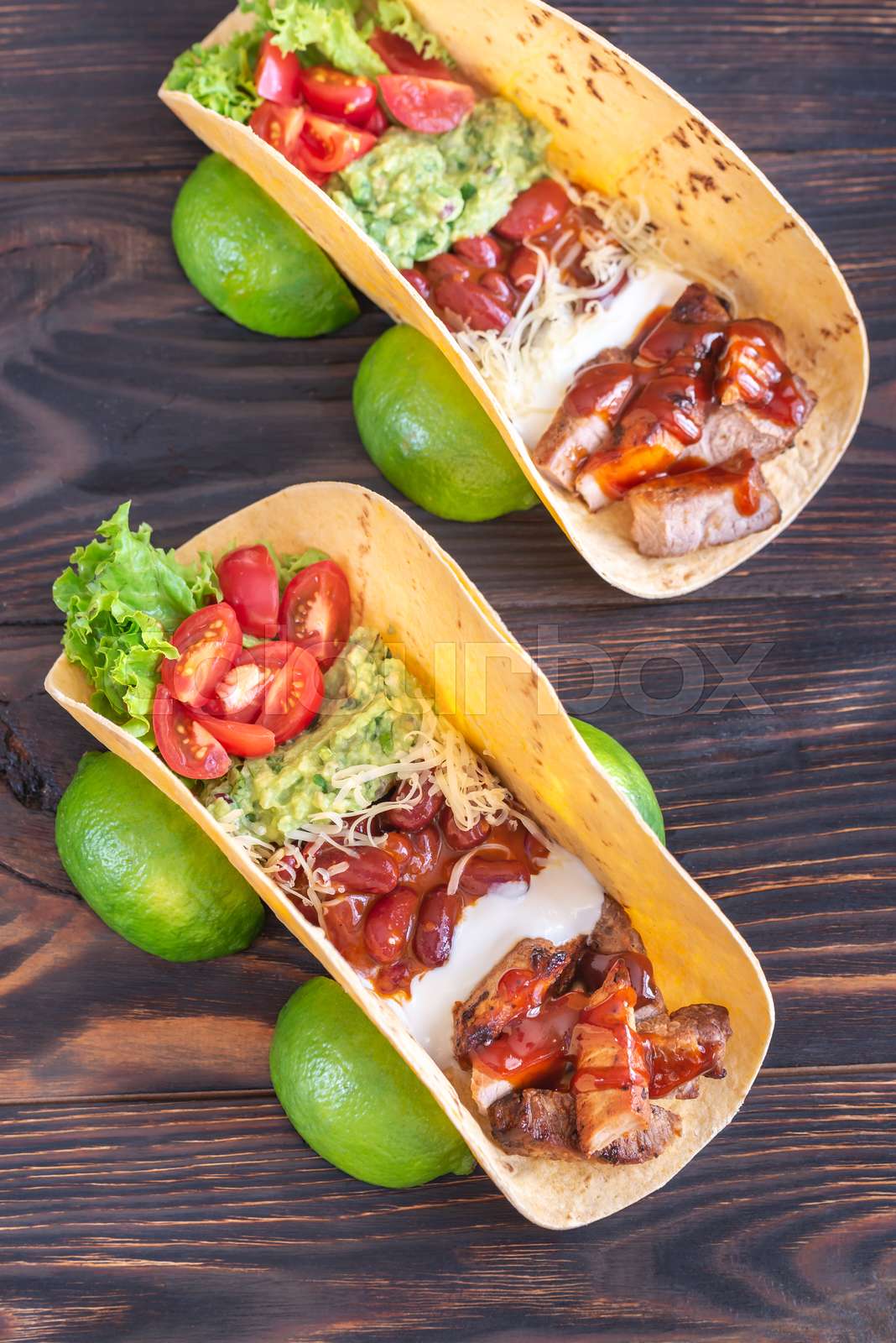 Tacos with fillings | Stock image | Colourbox