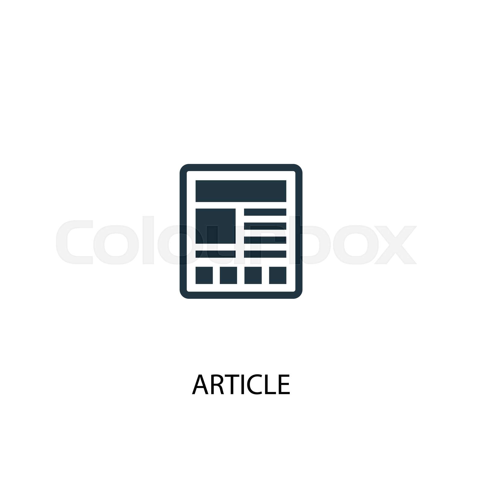 article icon. Simple element illustration. article concept symbol ...