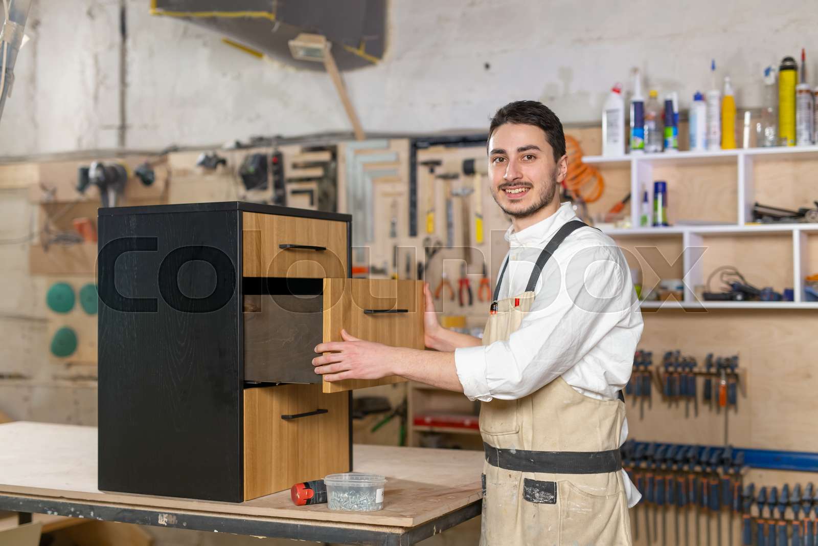 furniture factory, SmallSized Companies and people concept young man