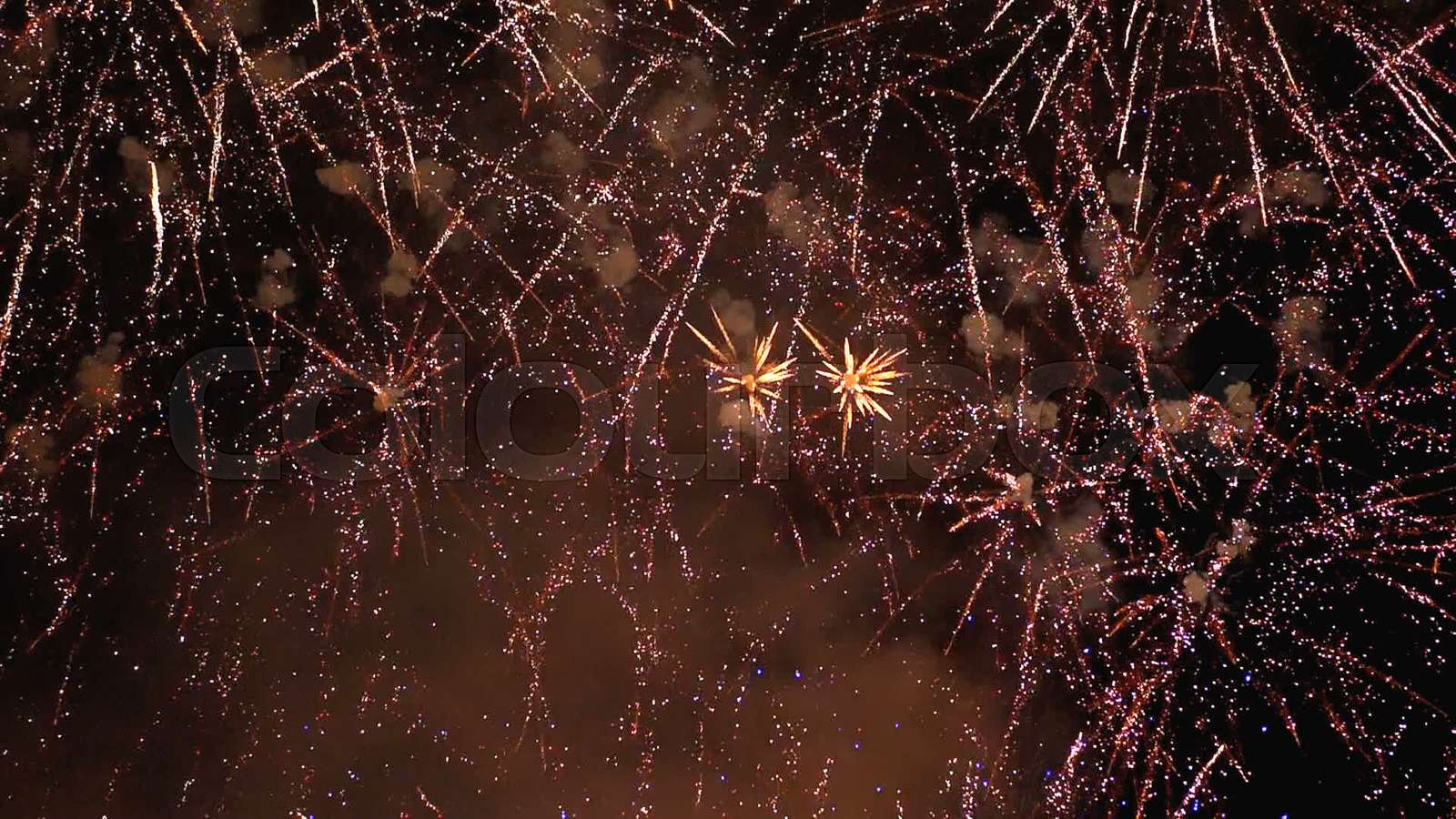 Fireworks Flashing in the Night Sky. Slow Motion in 180 fps. Real