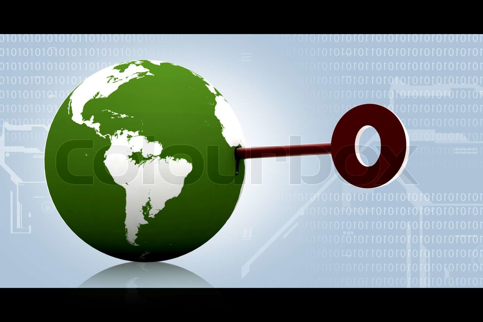 world with key | Stock image | Colourbox
