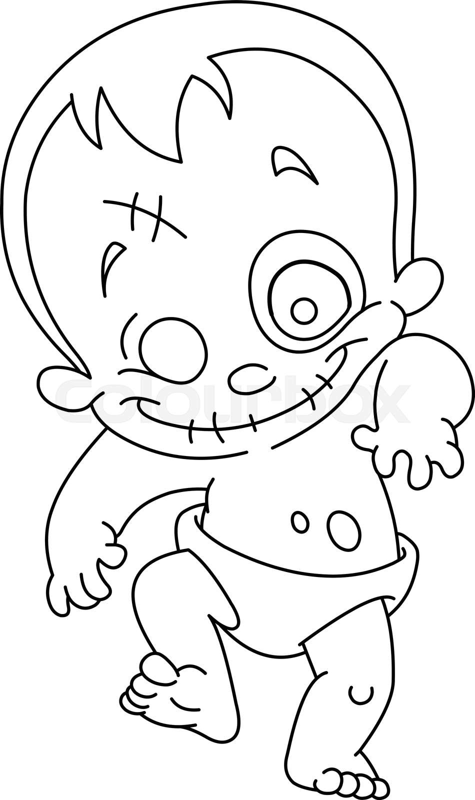 outlined zombie baby | Stock vector | Colourbox
