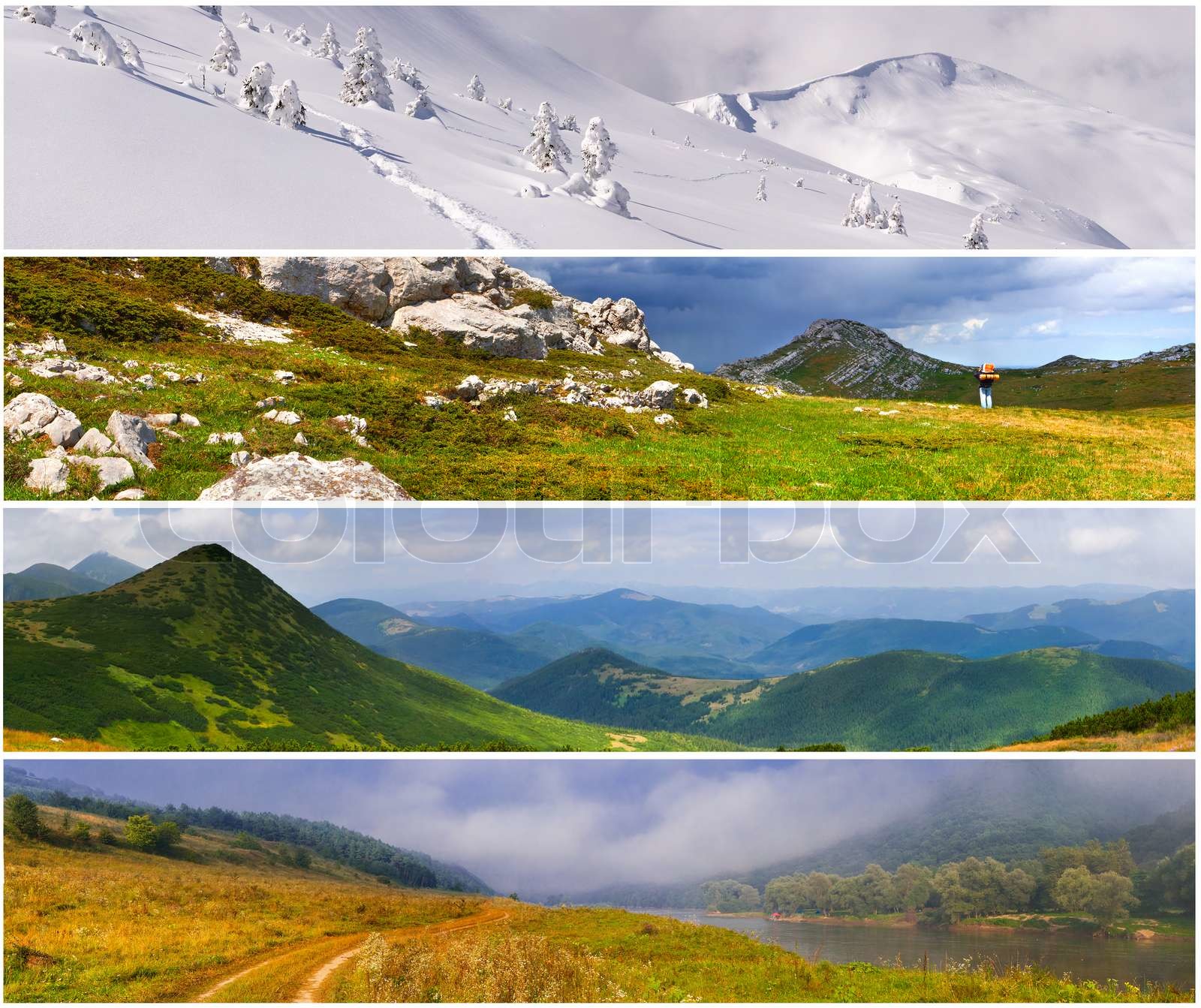 Set of the 4 seasons landscape for banners | Stock image | Colourbox