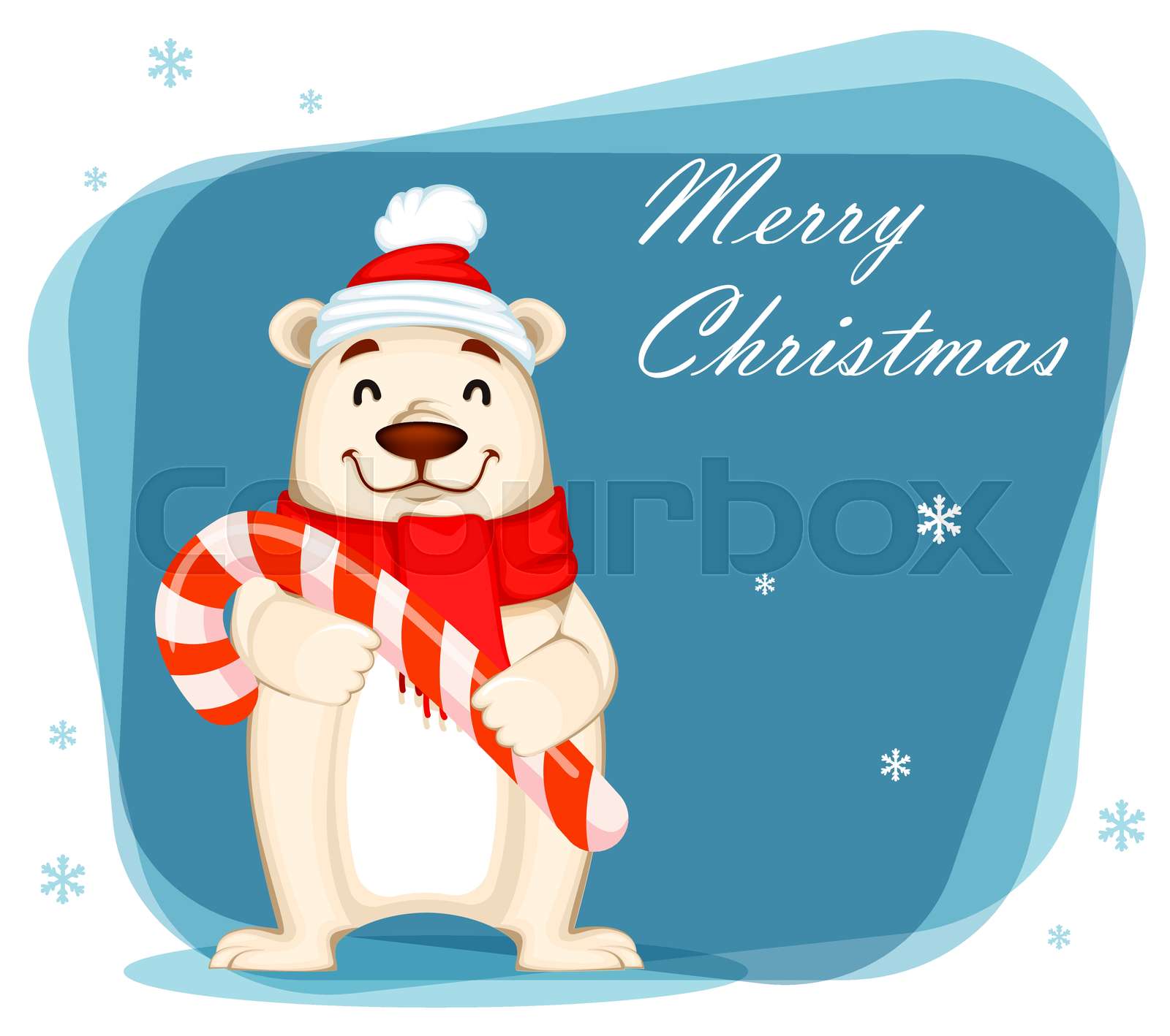 Funny white bear cartoon character Stock vector Colourbox