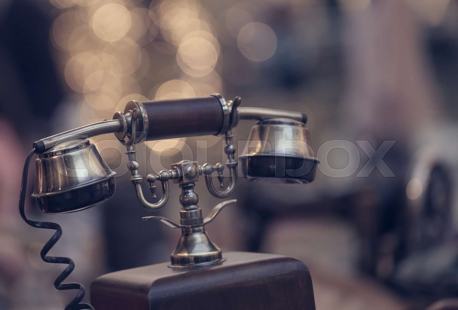 Antique telephone receiver Stock image Colourbox