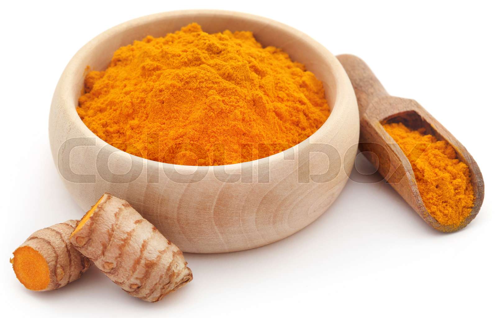 Raw turmeric with powder | Stock image | Colourbox