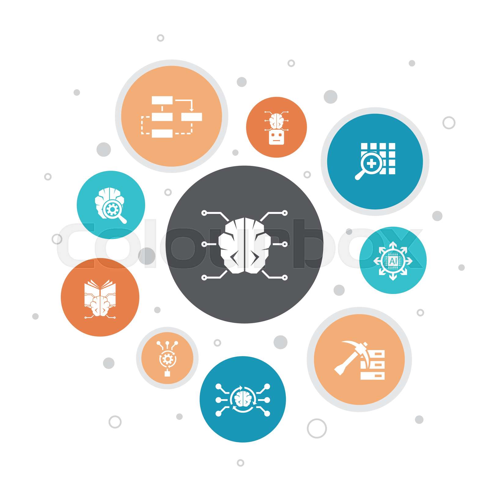 Artificial Intelligence Infographic 10 steps bubble design.Machine ...