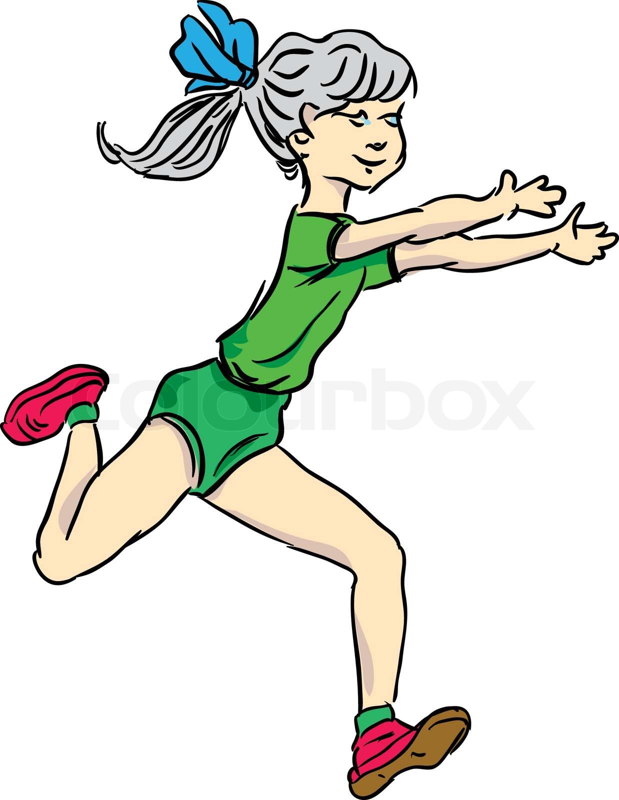 Running girl Stock vector Colourbox