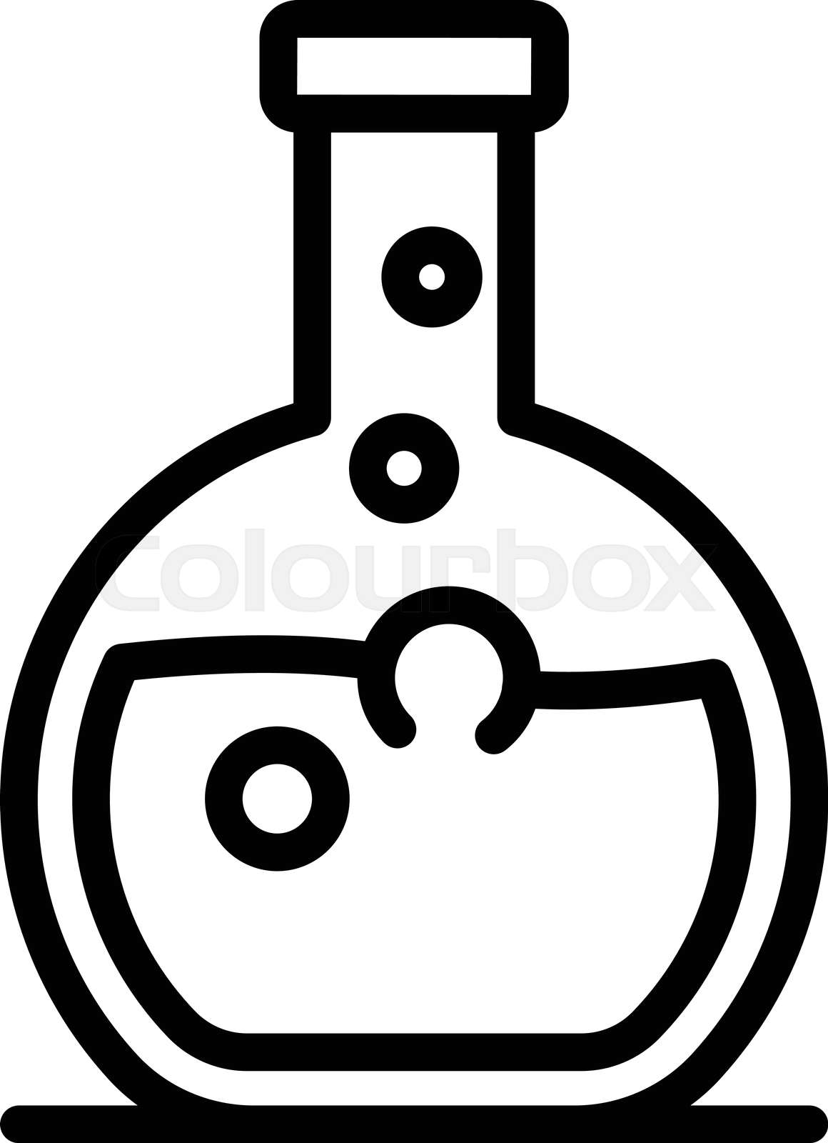 Chemical bulb icon, outline style | Stock vector | Colourbox
