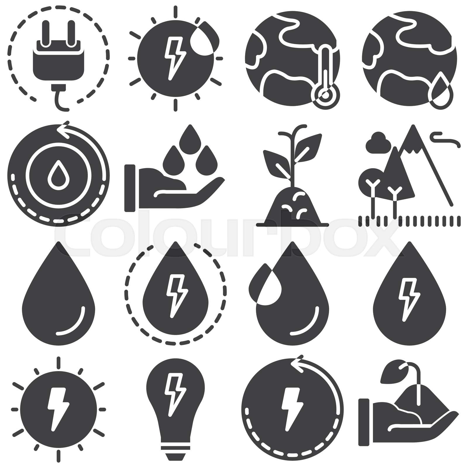 Eco energy vector icons set | Stock vector | Colourbox
