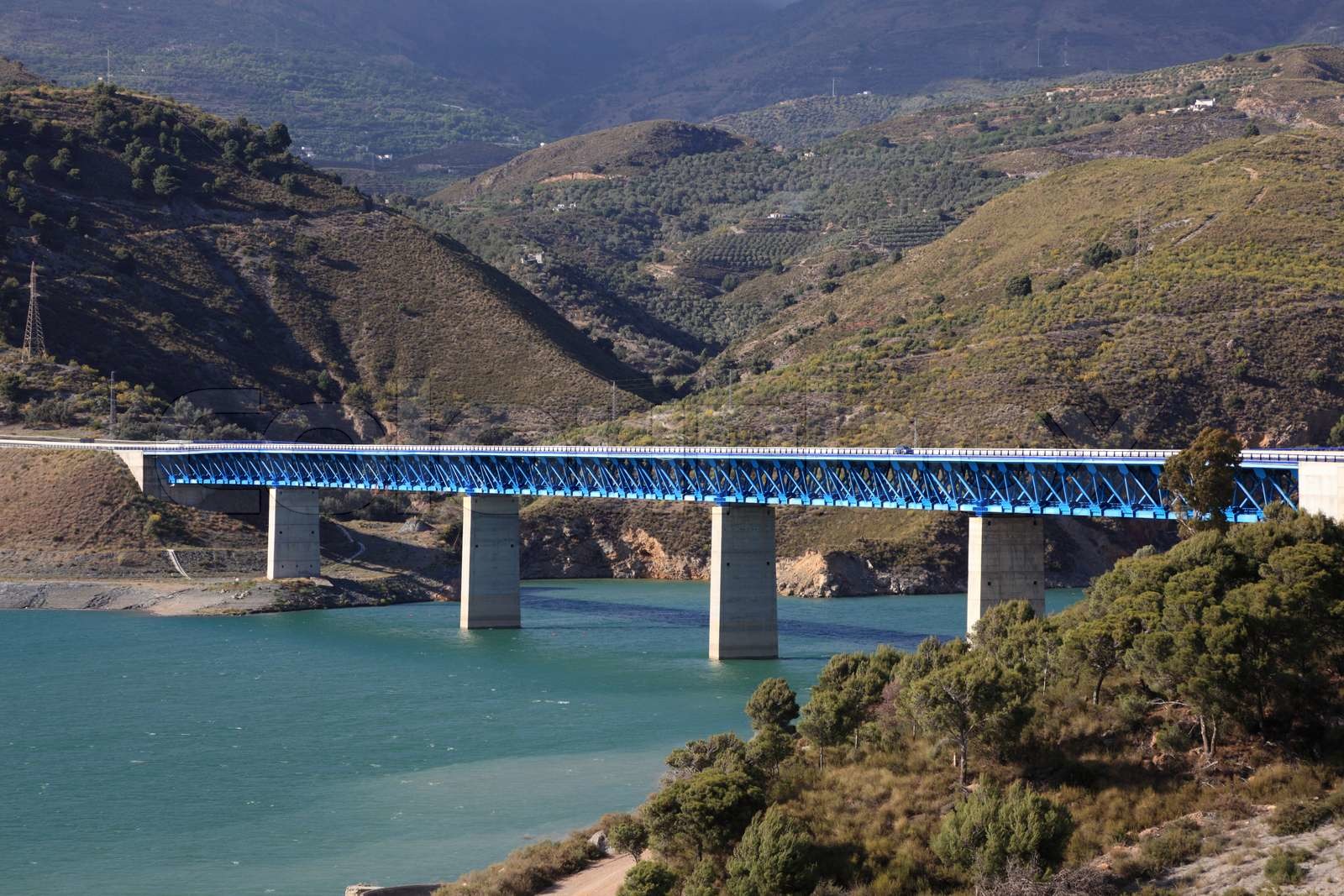 Bridge at the Autovia Sierra Nevada in Spain Stock image Colourbox