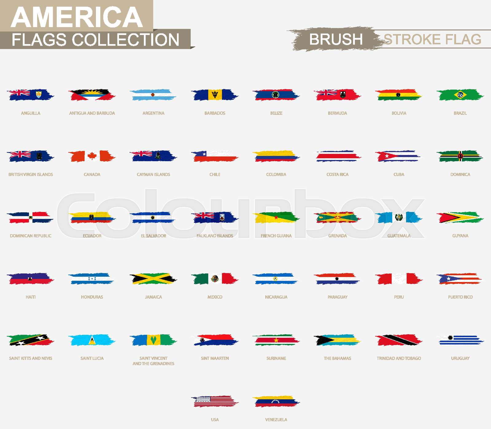 Grunge abstract brush stroke collection, flags of America. | Stock ...