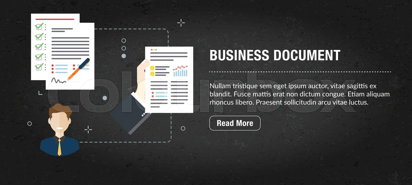 Business document concept banner for Stock vector Colourbox