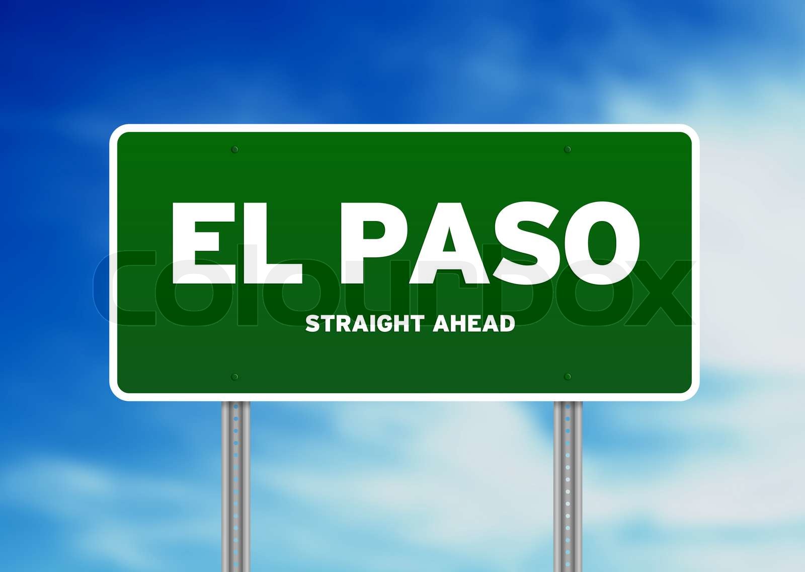 El Paso, Texas Highway Sign Stock image Colourbox