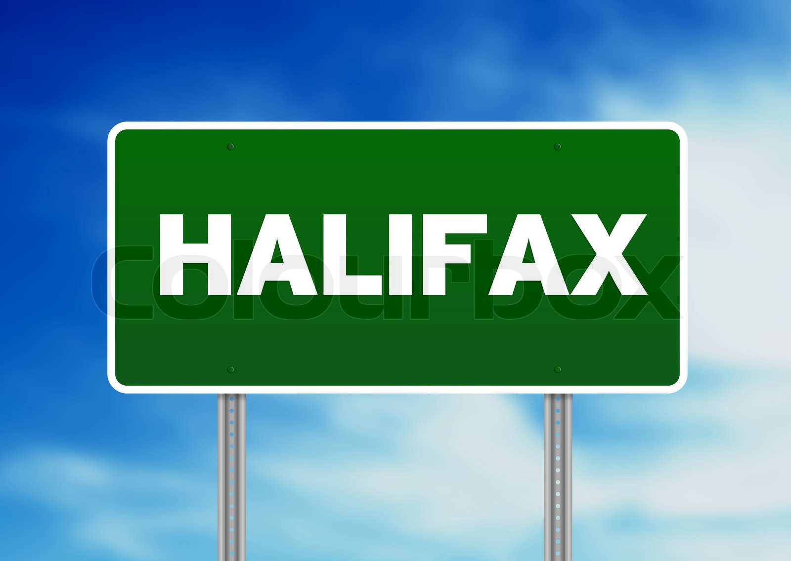 Halifax Road Sign Stock image Colourbox
