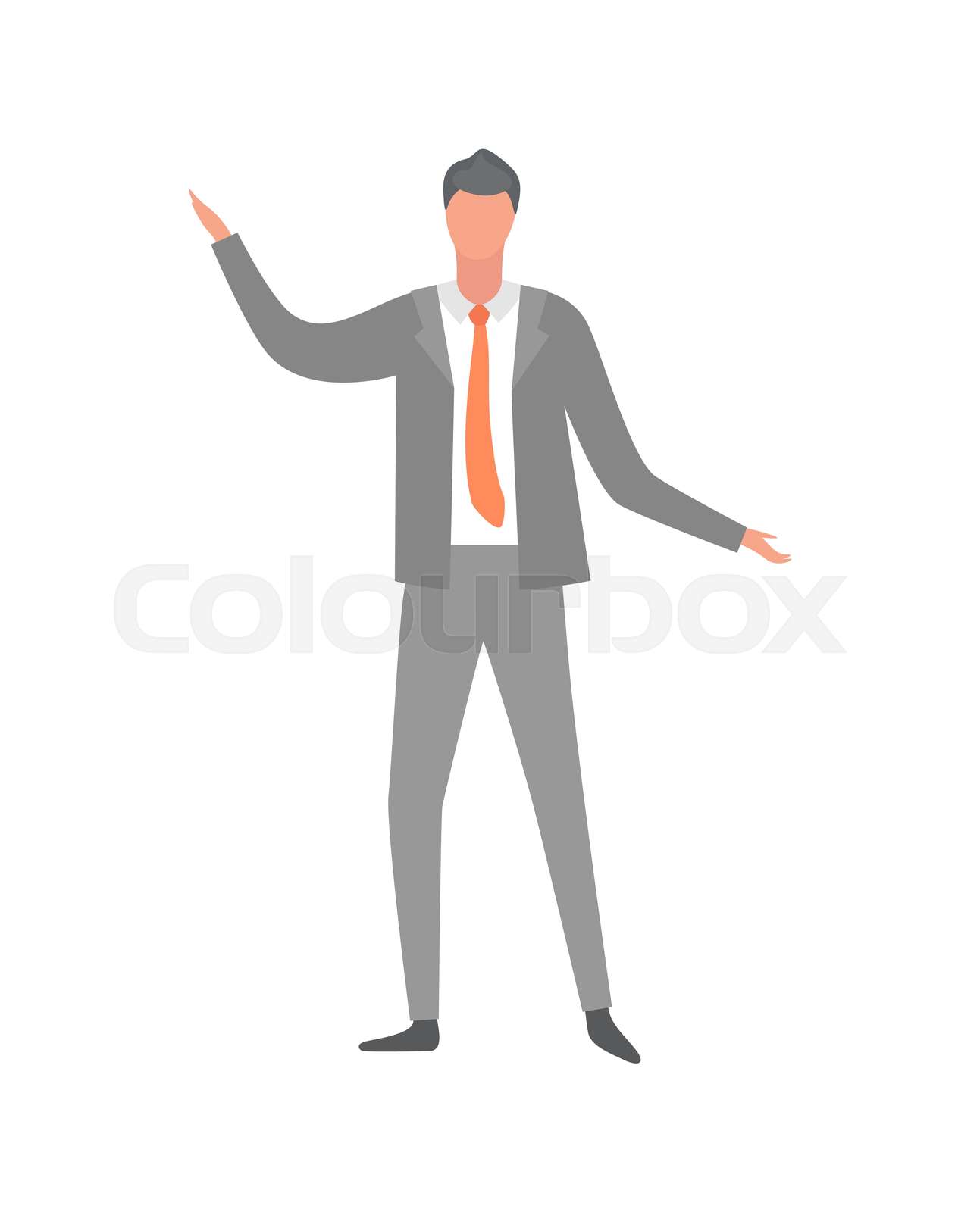 Man in Suit and Red Tie Isolated Cartoon Character | Stock vector