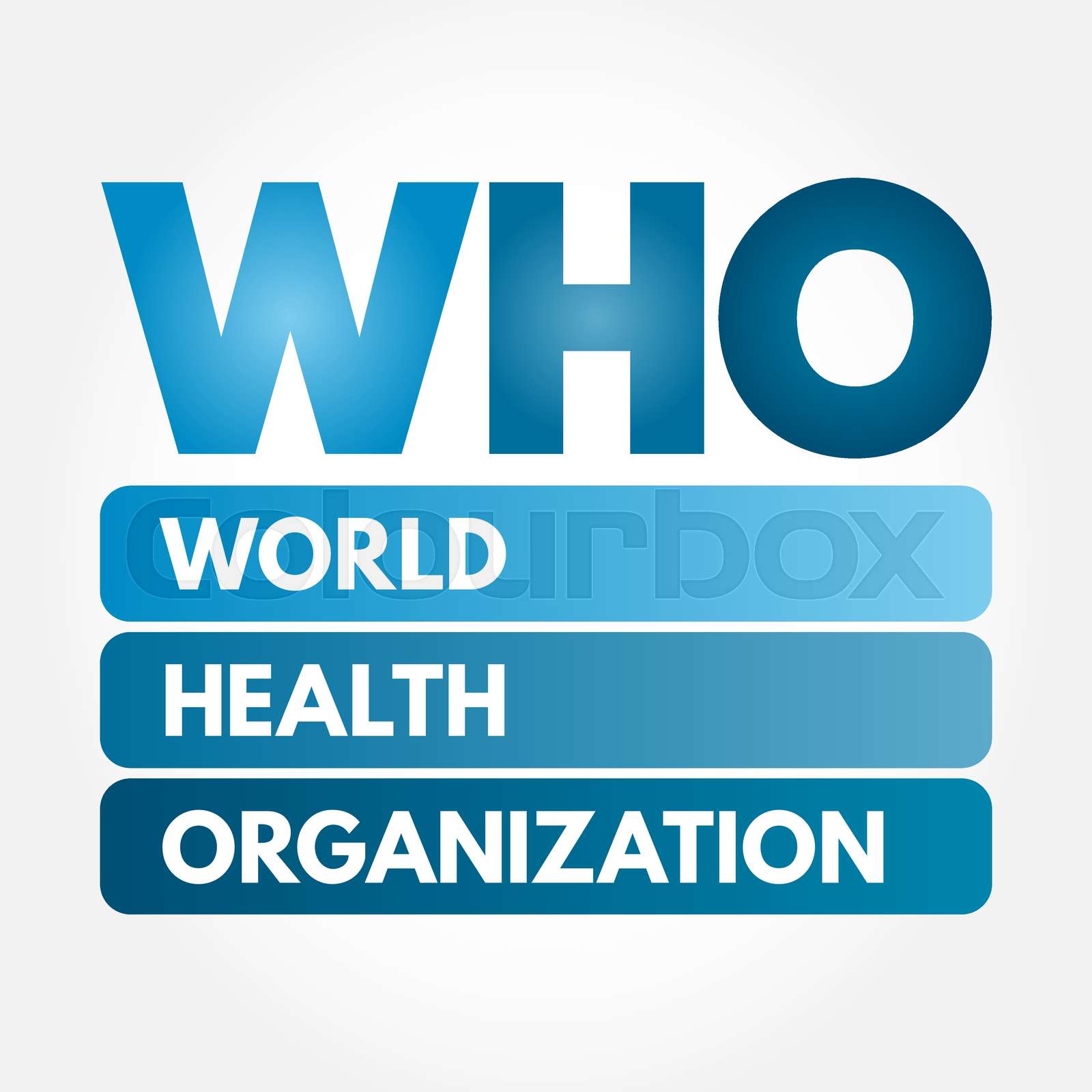 WHO - World Health Organization acronym | Stock vector | Colourbox