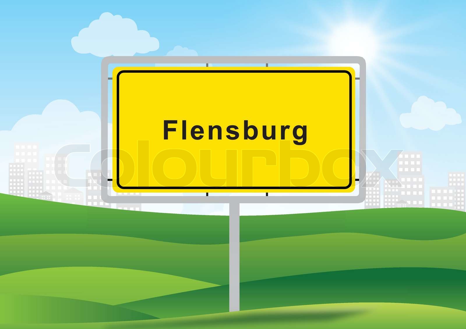 Flensburg byskilt illustration i vektor | Stock vektor | Colourbox