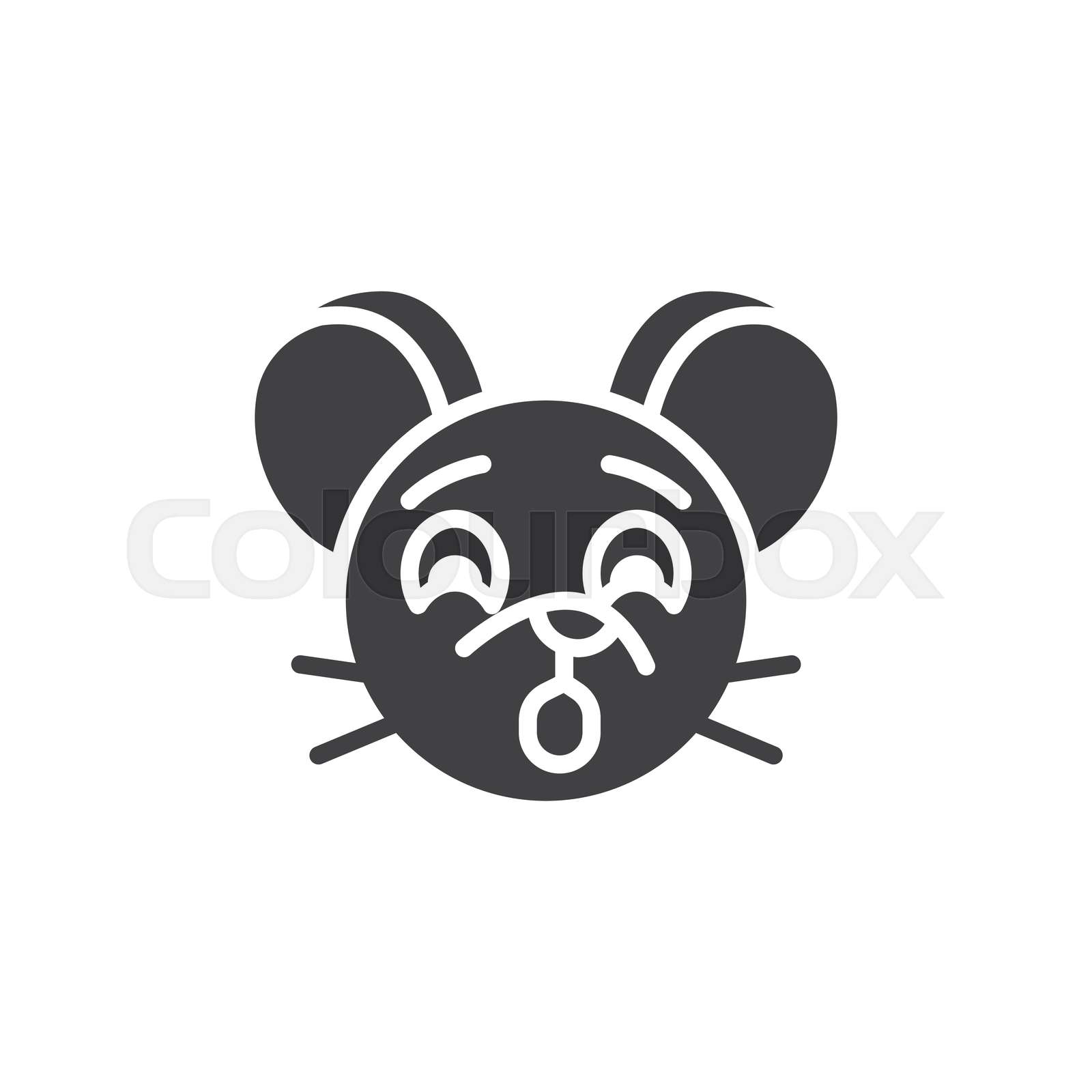 Scared rat emoticon vector icon | Stock vector | Colourbox