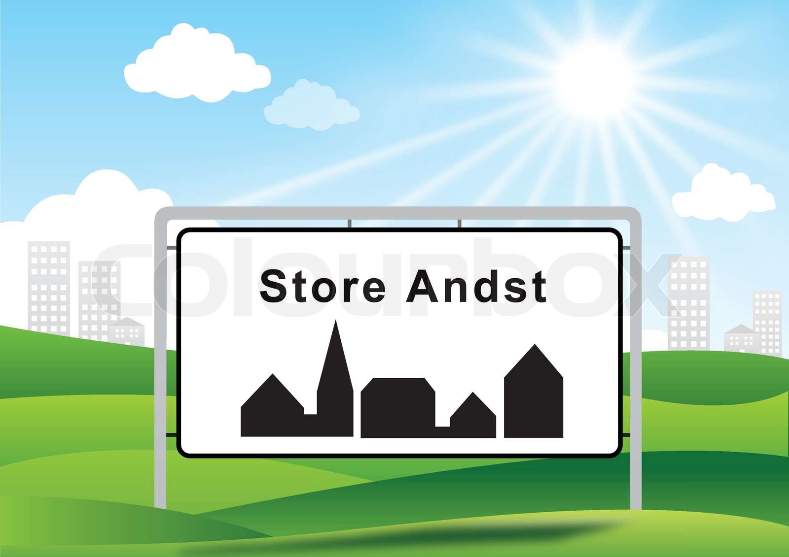 Store Andst byskilt illustration i vektor Stock vektor Colourbox