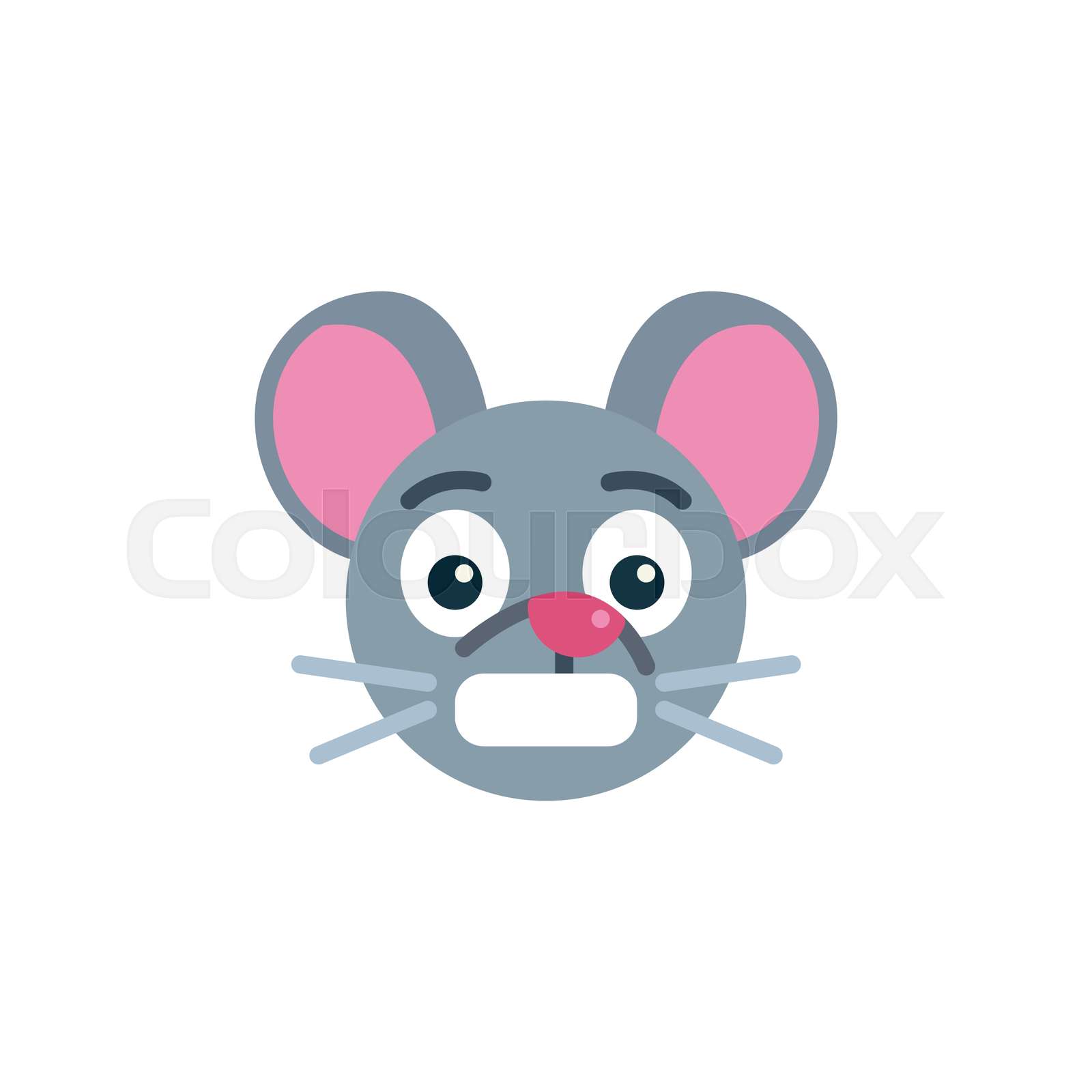 Panic rat emoticon flat icon | Stock vector | Colourbox