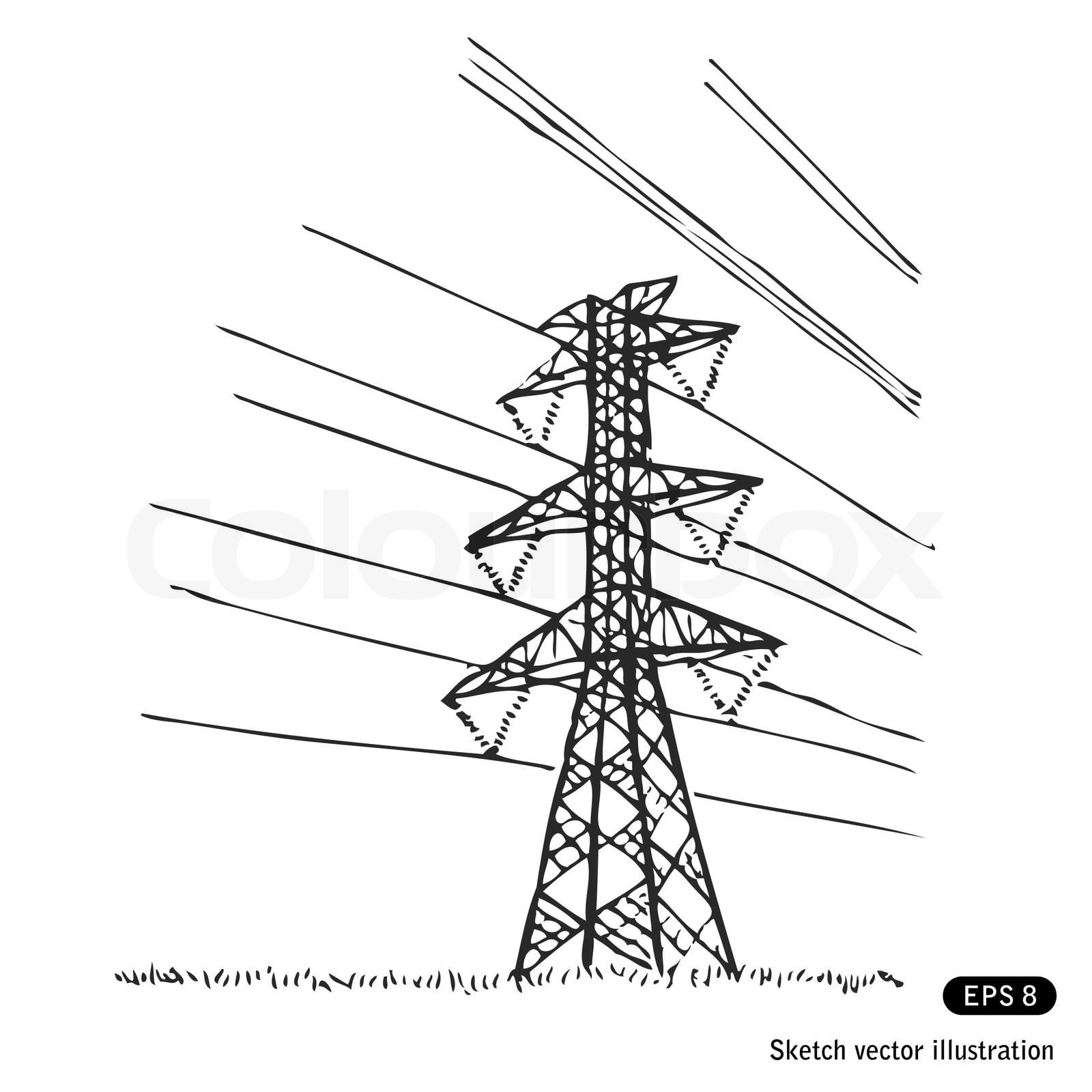 Power lines Stock vector Colourbox