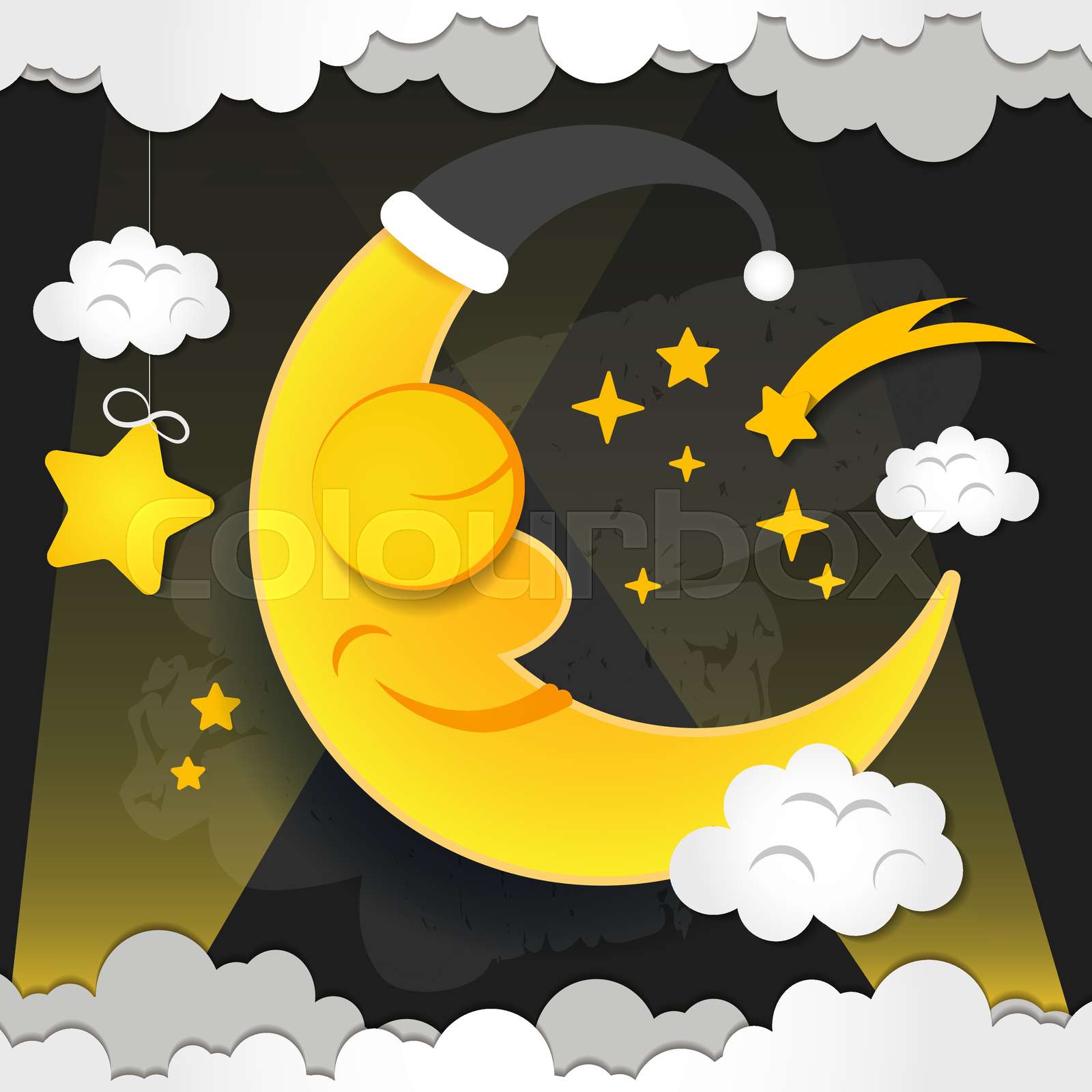 Vector Illustration Of Sleeping Smiling Moon In The Nightcap Stock Vector Colourbox Vector Illustration Of Sleeping Smiling Moon In The Nightcap Stock Vector Colourbox