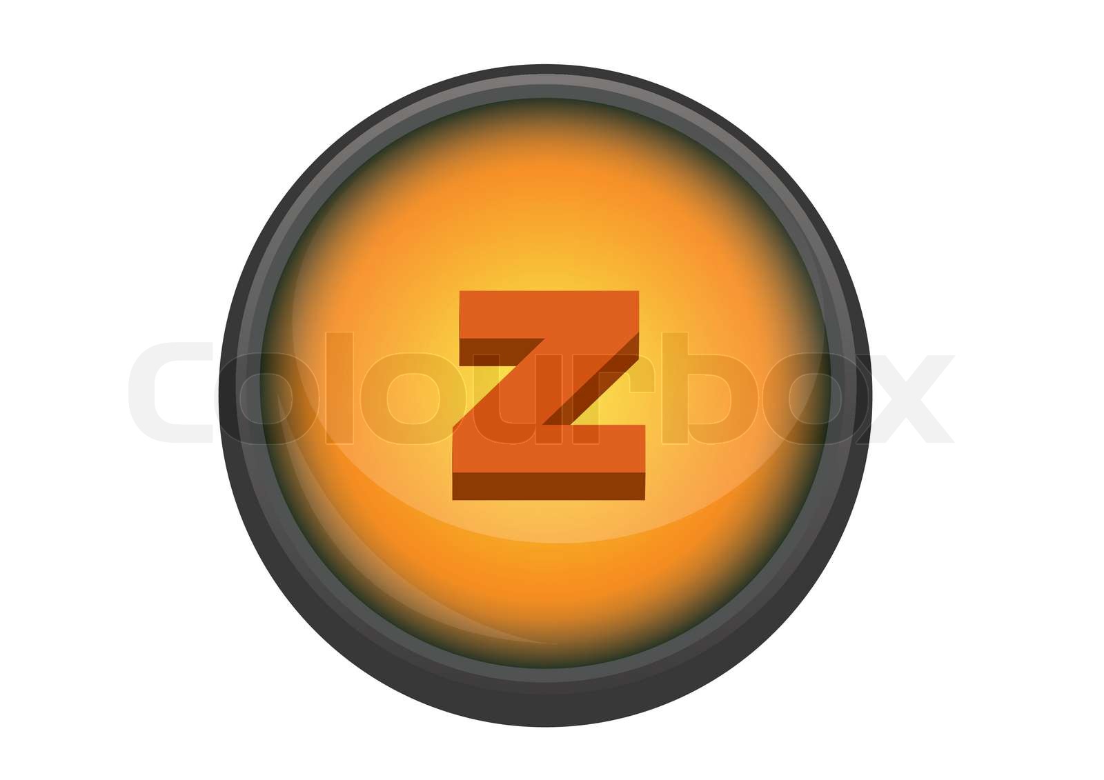 Buchstabe z auf Knopfdruck golden | Stock-Vektor | Colourbox