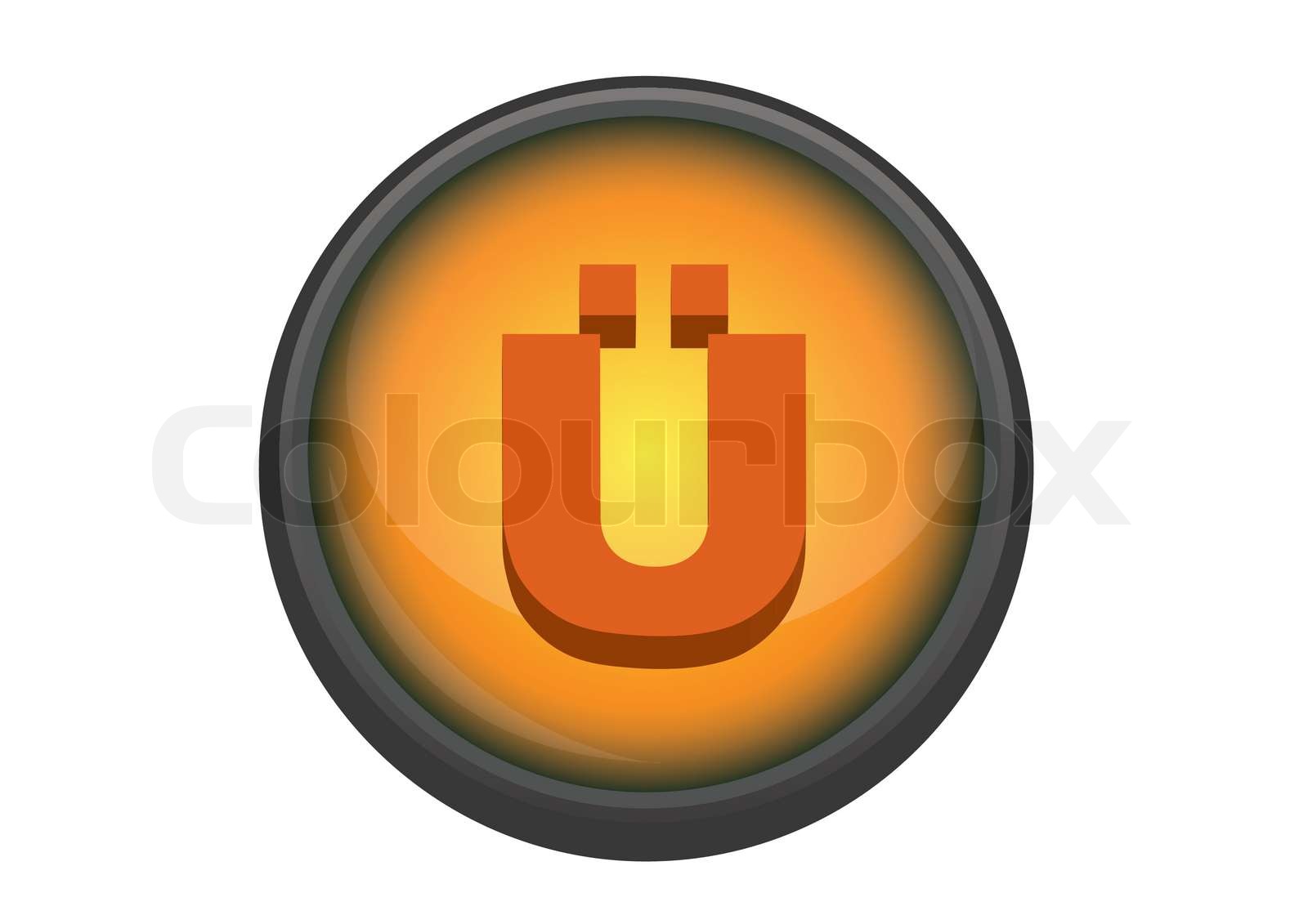 Letter Ü on a golden button | Stock vector | Colourbox