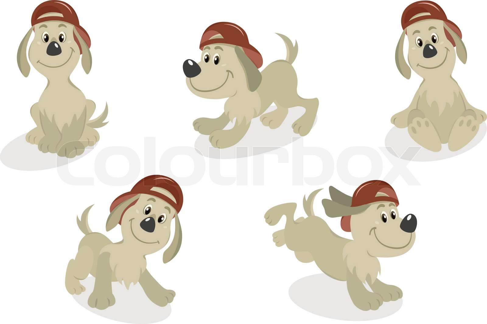 Cartoon dog puppy in baseball cap Stock vector Colourbox