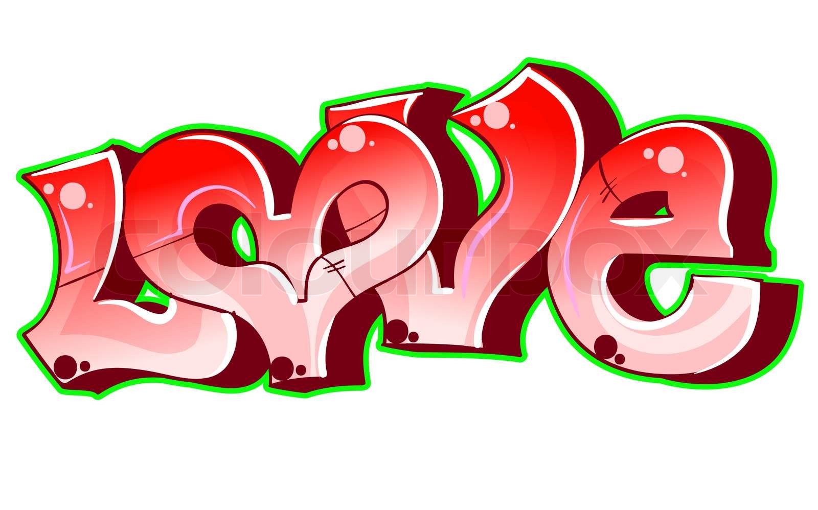 Graffiti Urbane Kunst Liebe StockVektor Colourbox