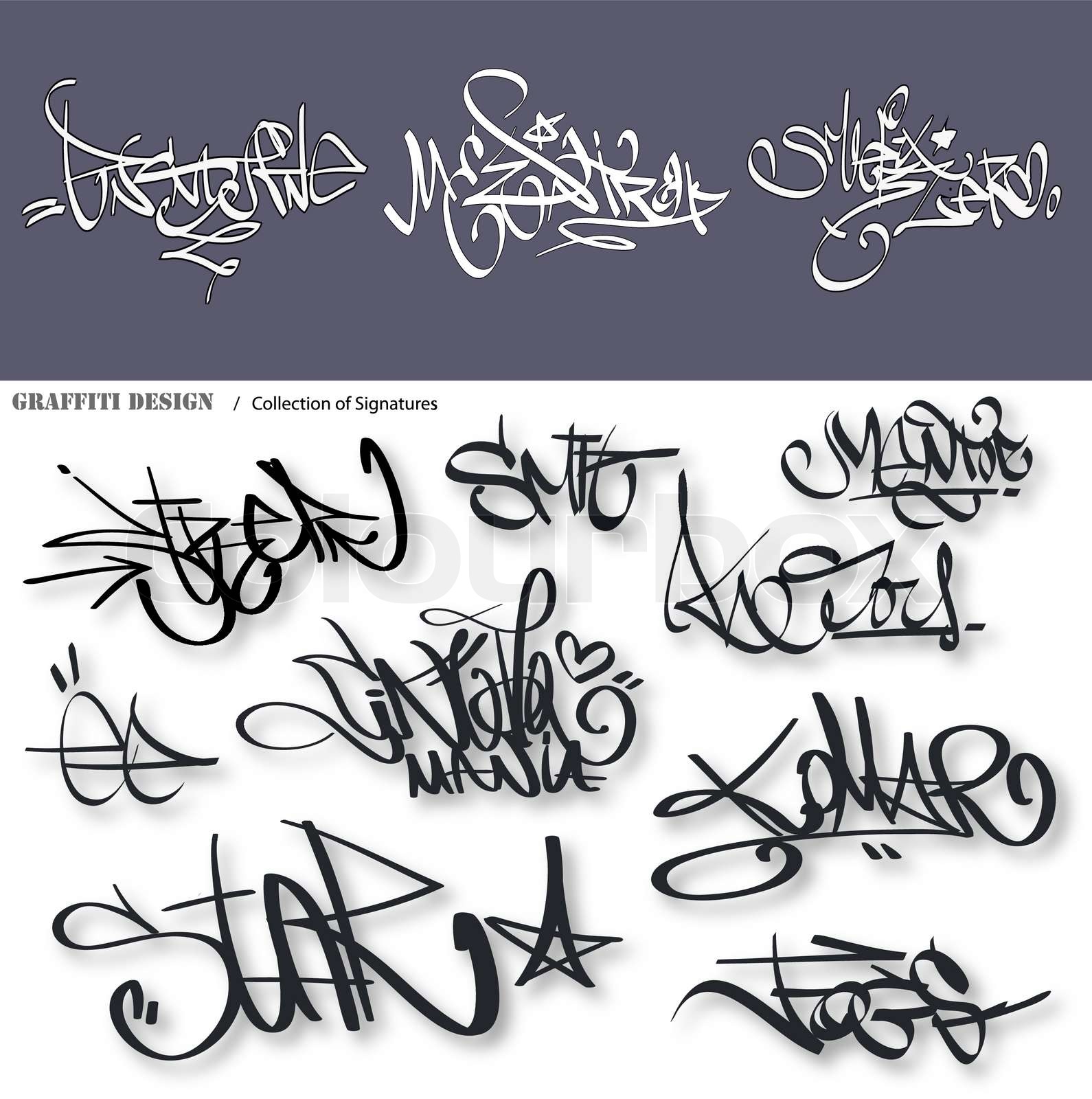 Graffiti tags urban signature Stock vector Colourbox