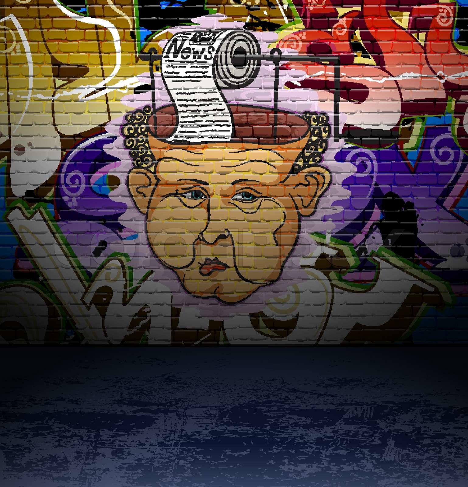 Graffiti wall urban street art painting | Stock vector | Colourbox