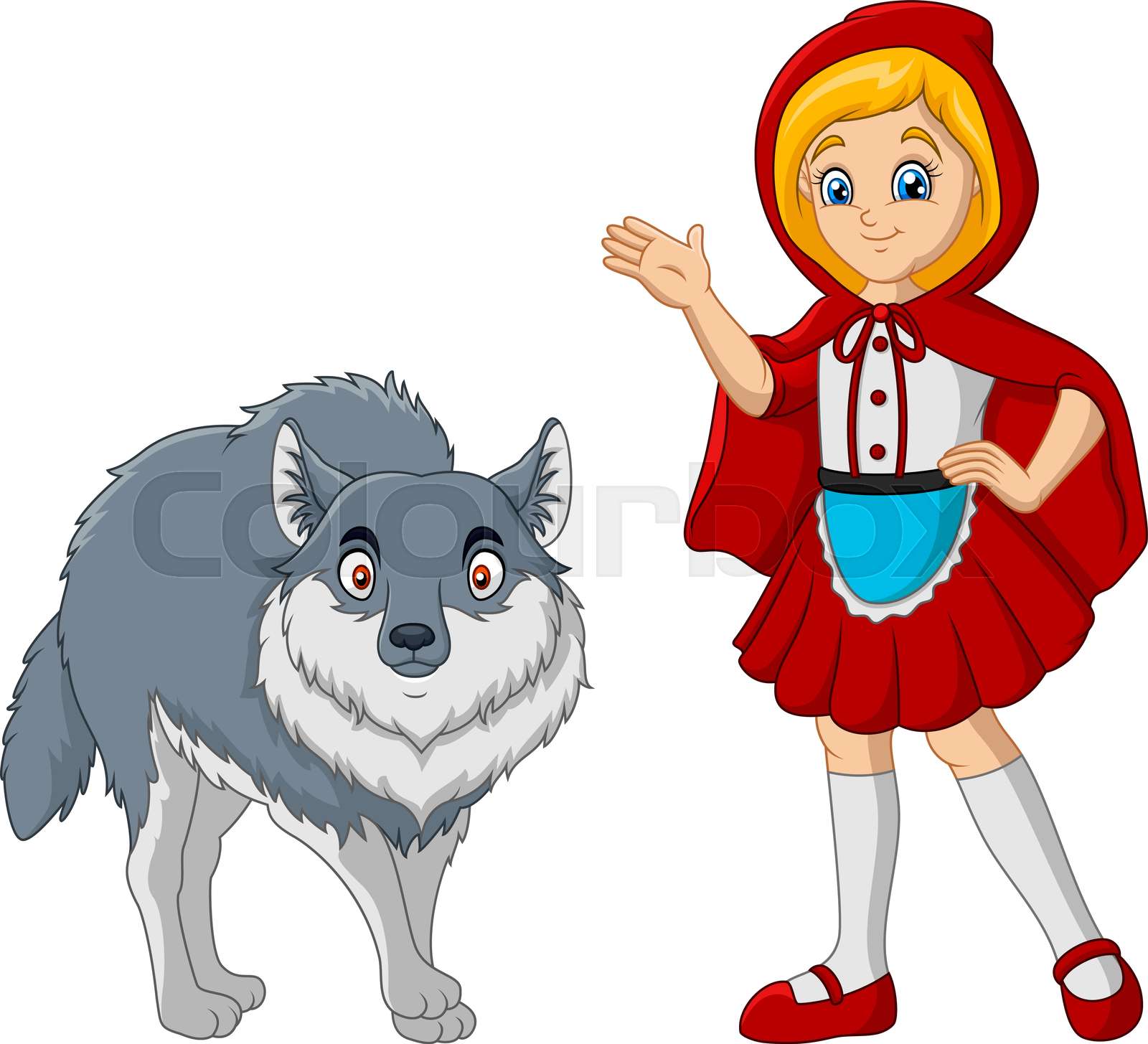 Little red riding hood with wolf | Stock vector | Colourbox