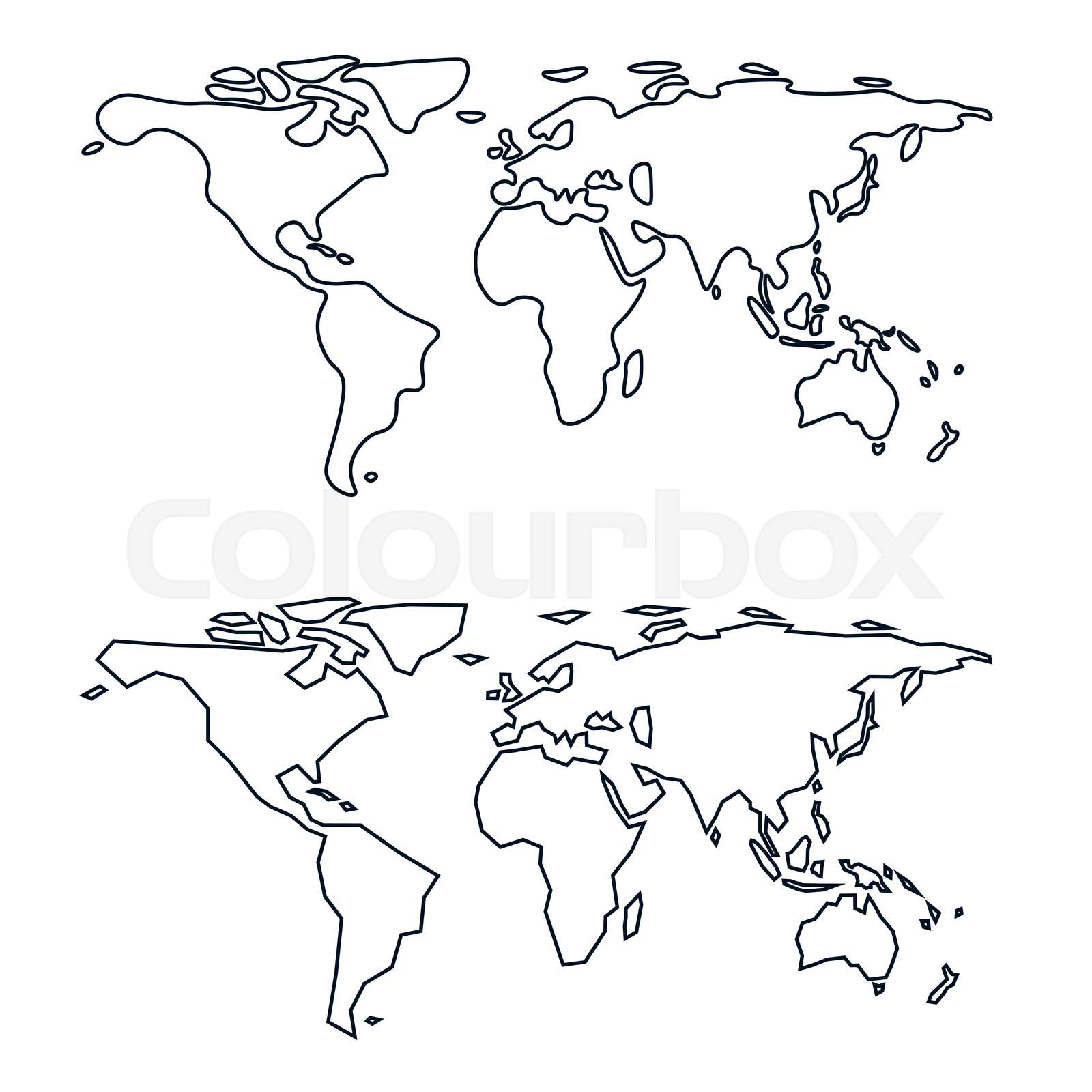 Simple Doodle Stylized World Map Stock Vector Colourbox Simple Doodle Stylized World Map Stock Vector Colourbox