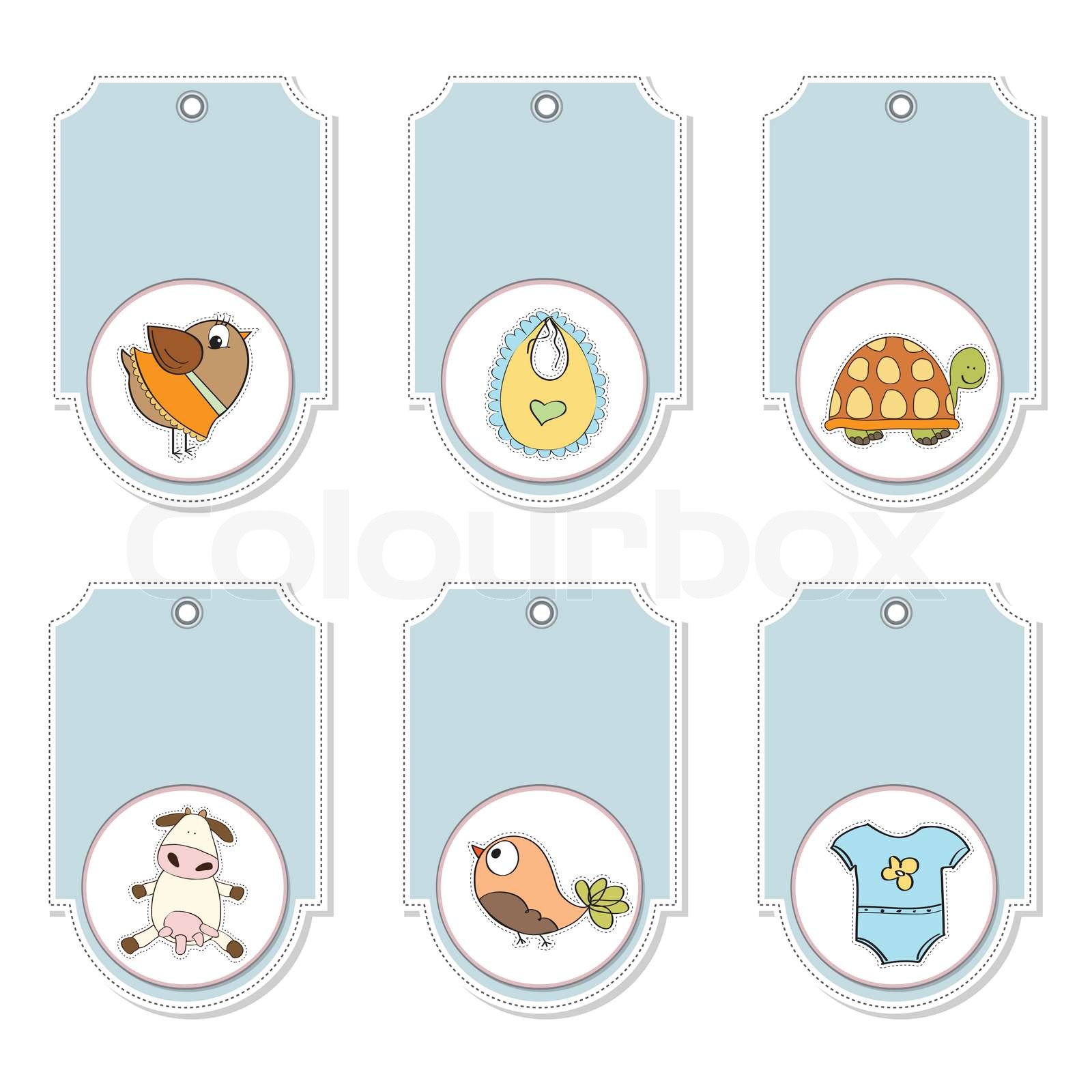 cartoon animals labels set | Stock vector | Colourbox