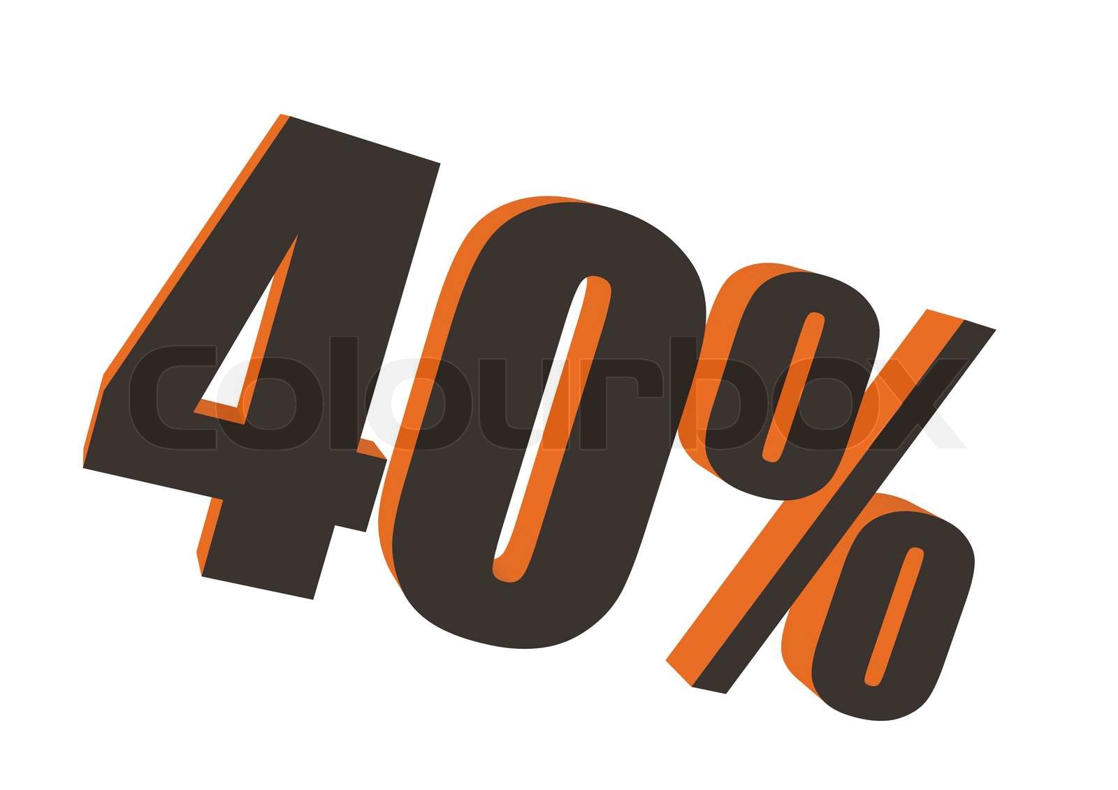 3d e-commerce sign offering 40% discount | Stock vector | Colourbox