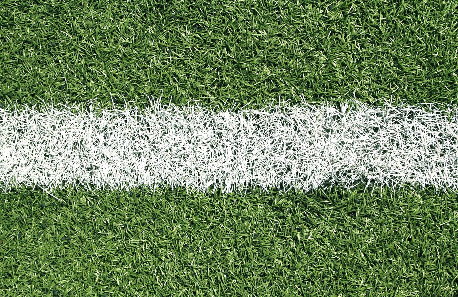Intersection Of White Line On Soccer Football Field Stock Image 