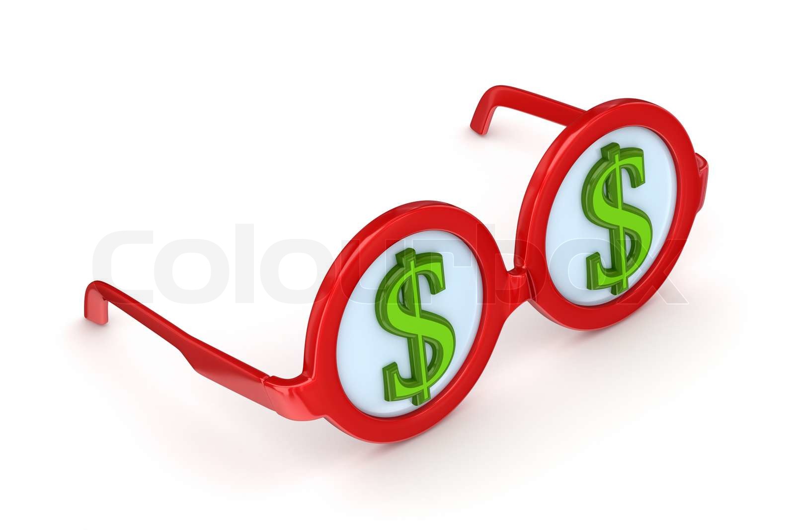 Round glasses with dollar sign | Stock image | Colourbox